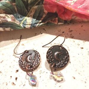 New FP Elegant Black and Copper Moon Earrings